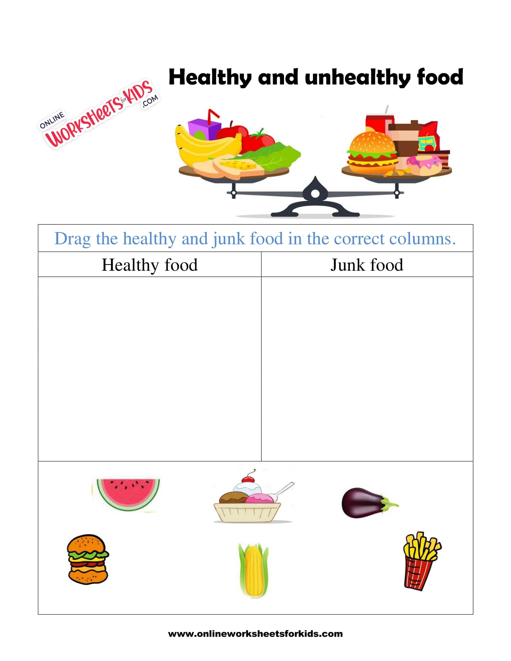 Healthy And Unhealthy Food Worksheets 7