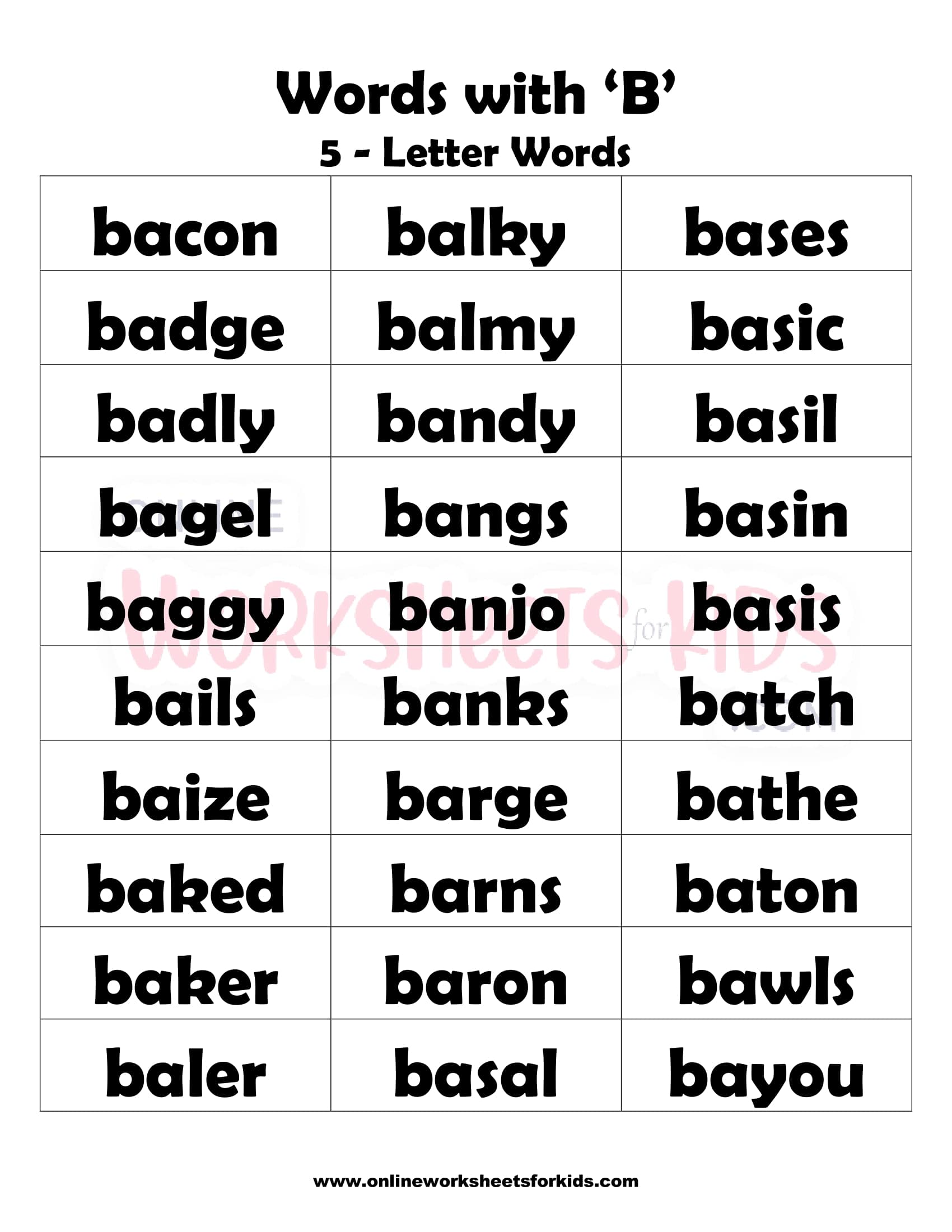 What Words Start With Letter B? *Words For Toddlers* 