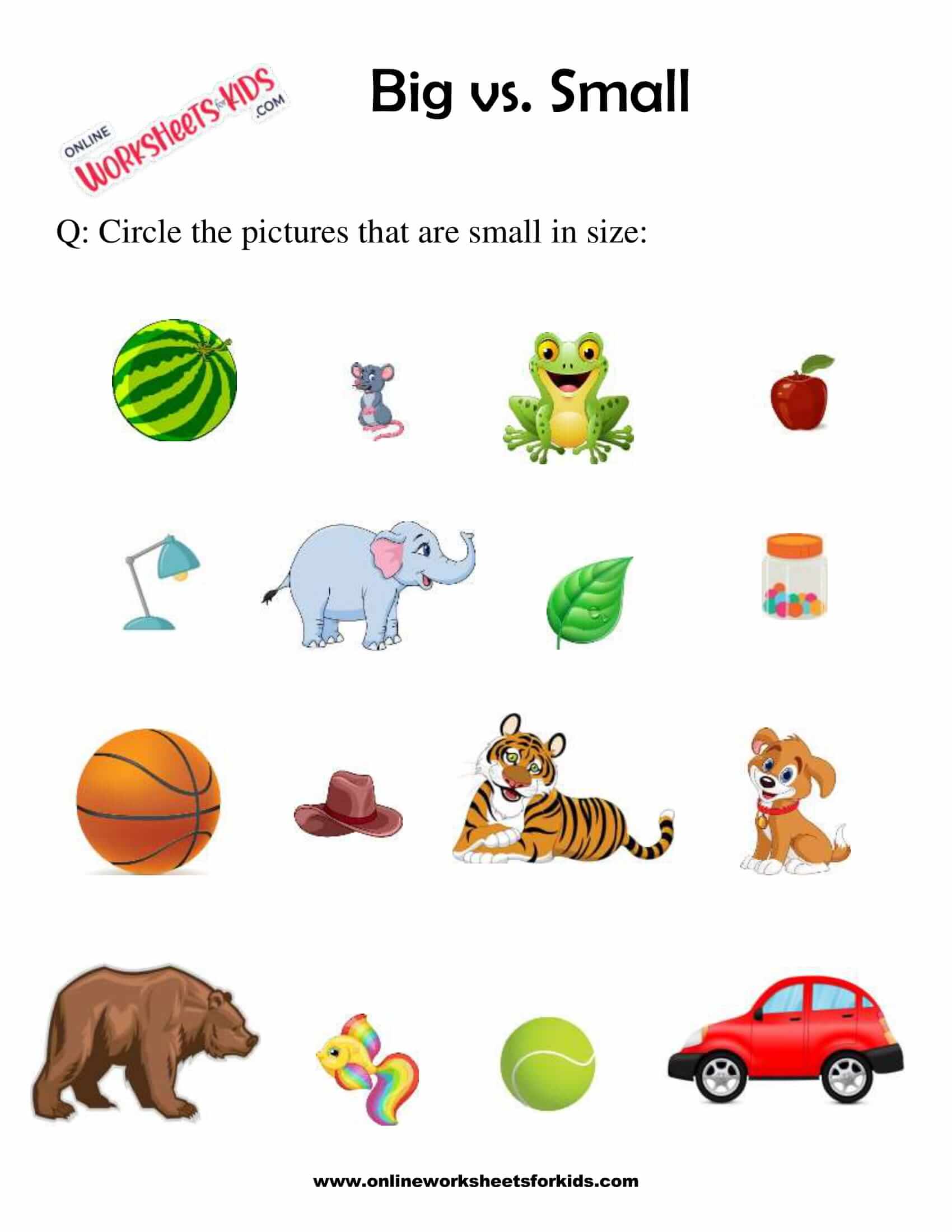 Environmental Science Preschool: Big And Small Worksheet, 41% OFF