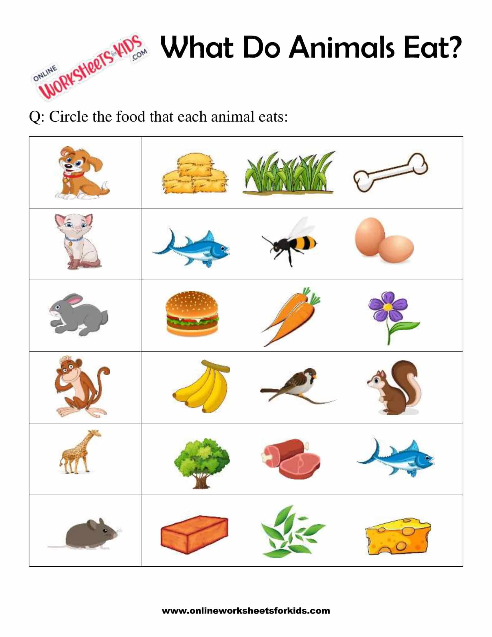 What Do Animals Eat Worksheet For Grade 1-4 | atelier-yuwa.ciao.jp