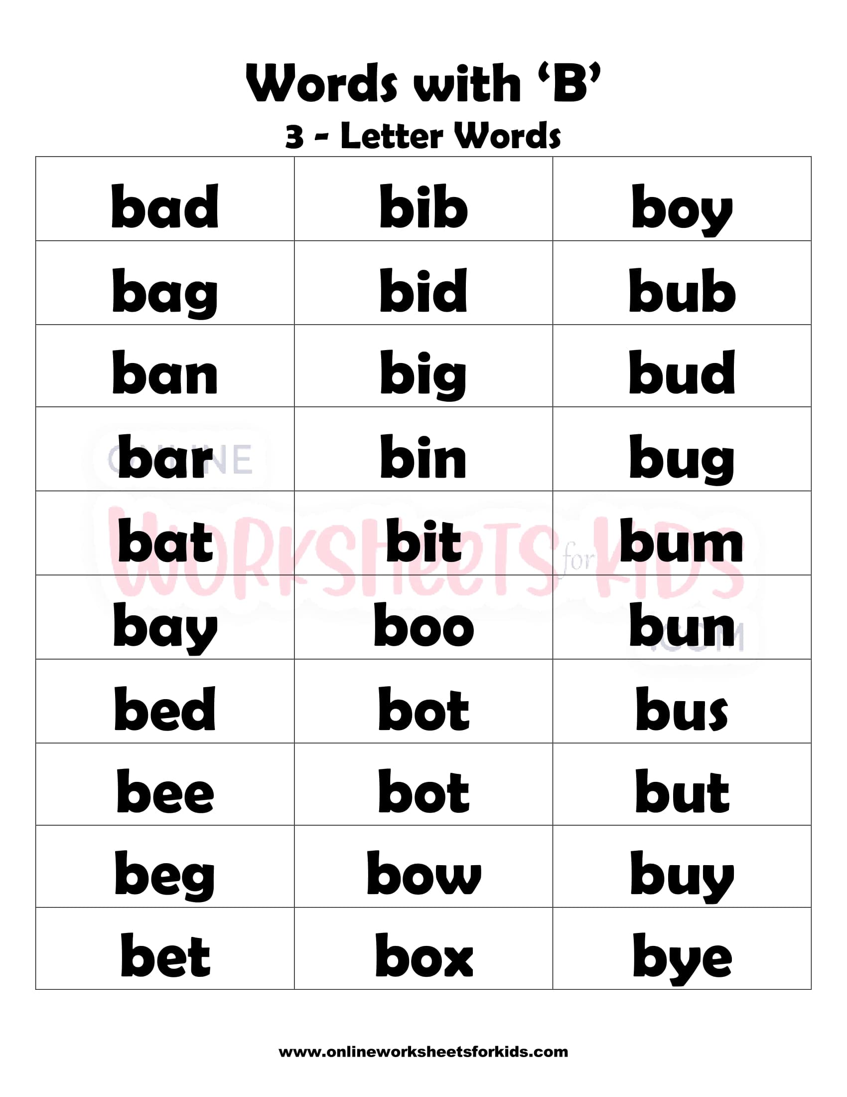 What Words Start With Letter B? *Words For Toddlers* 