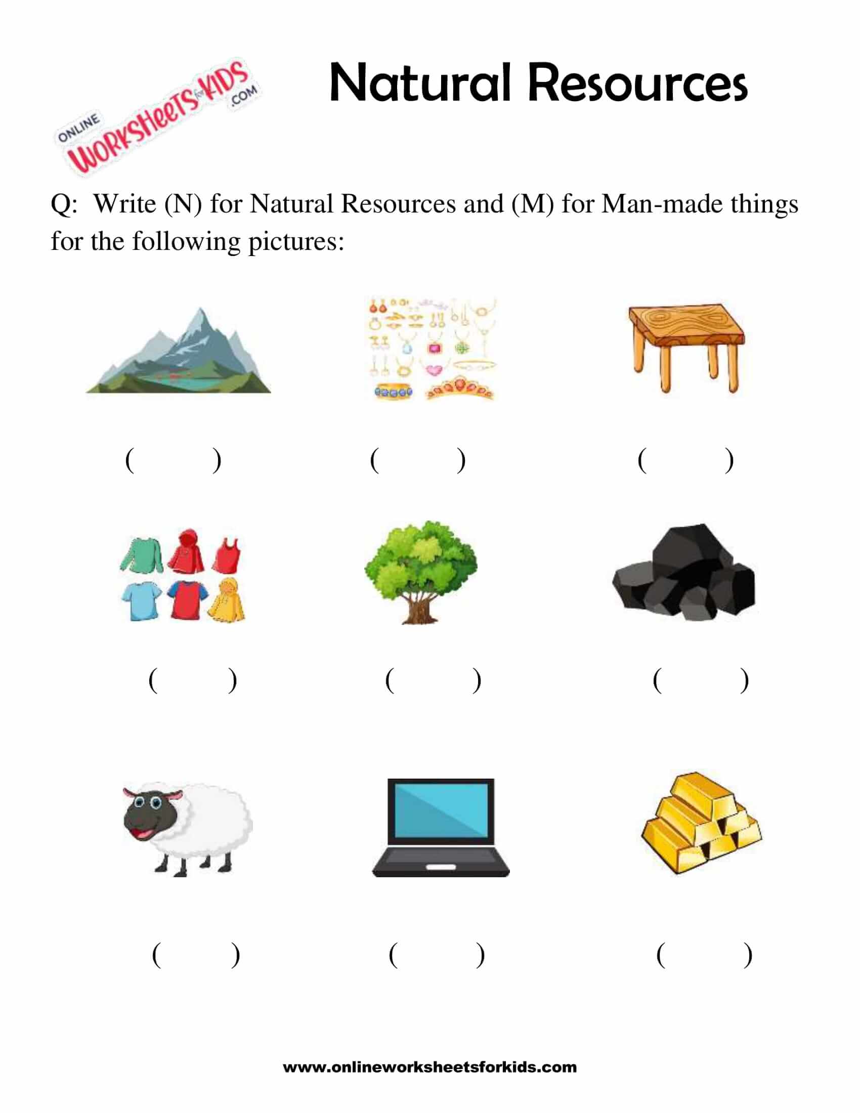 natural resources worksheets for 1st grade 8