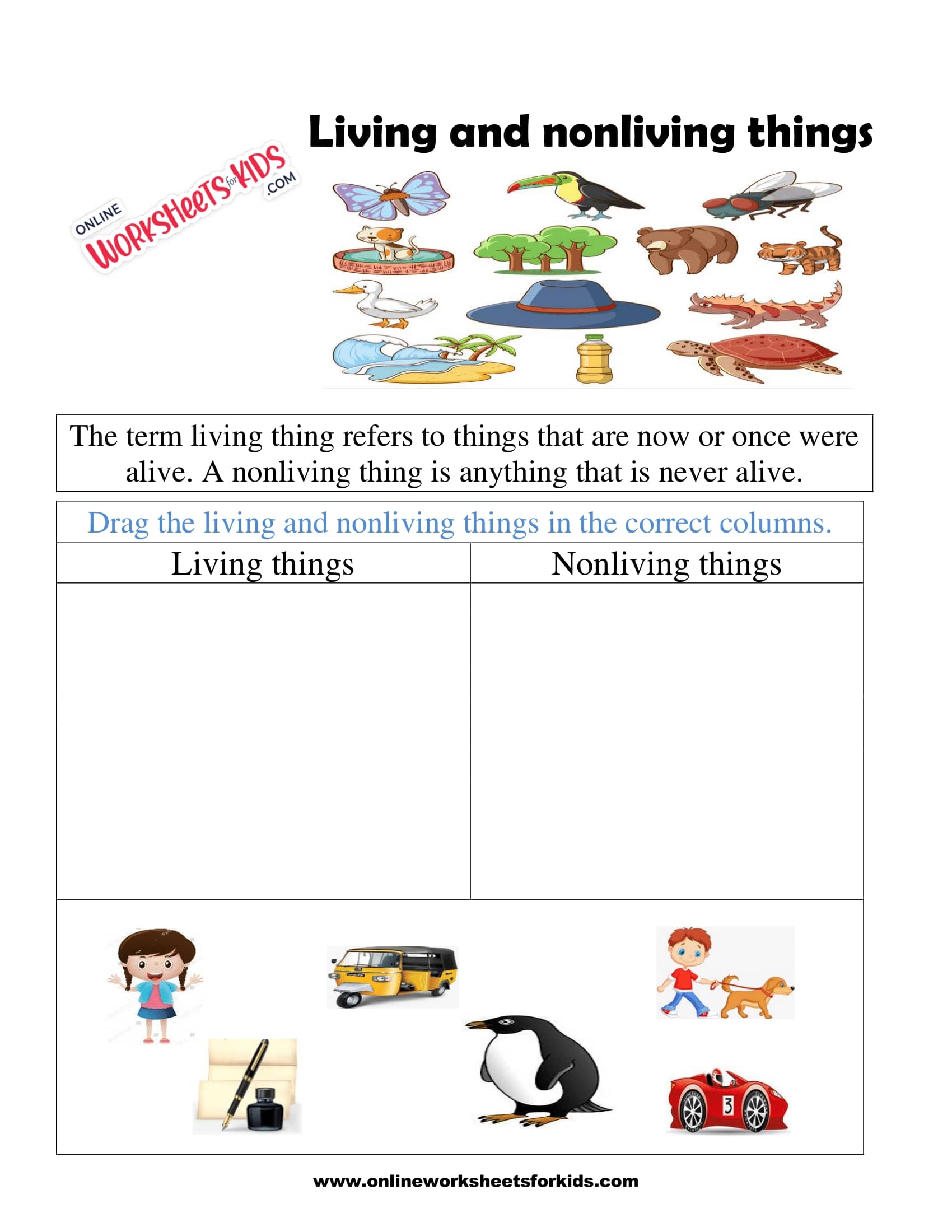 Living And Non Living Things Worksheets 10