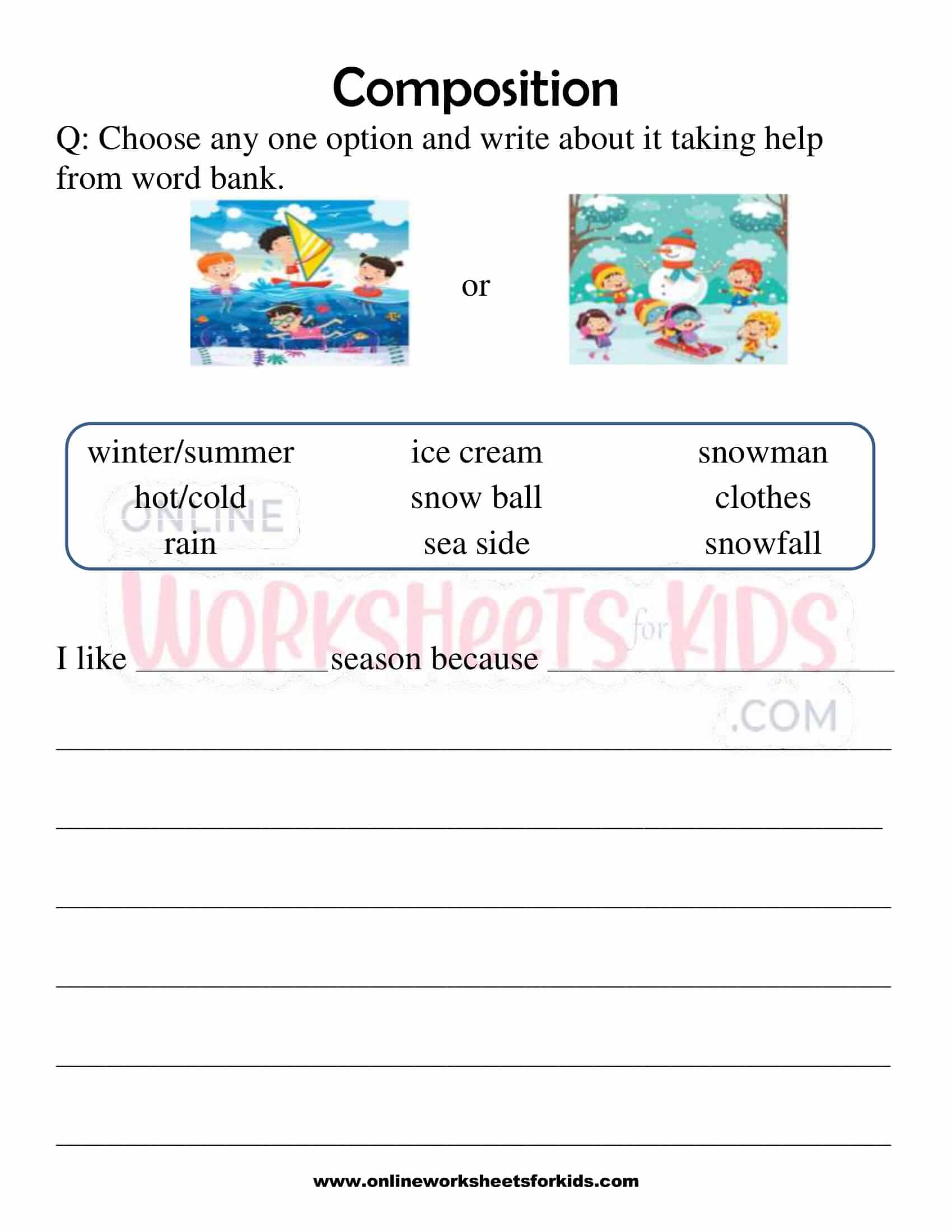 composition worksheets for grade 1 10