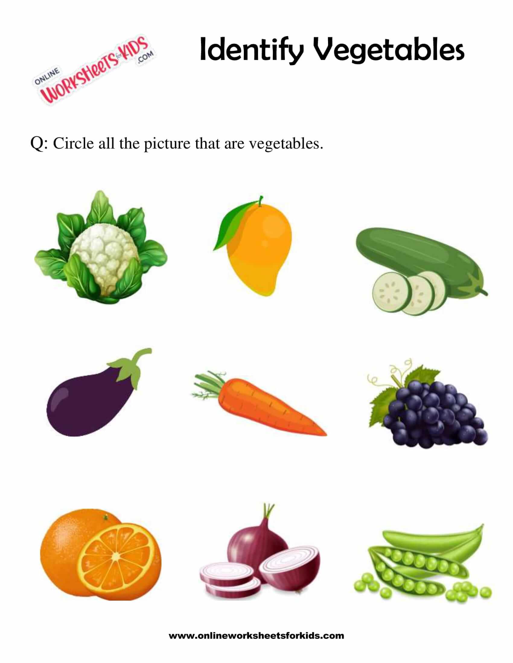 download free vegetables worksheets for preschoolers