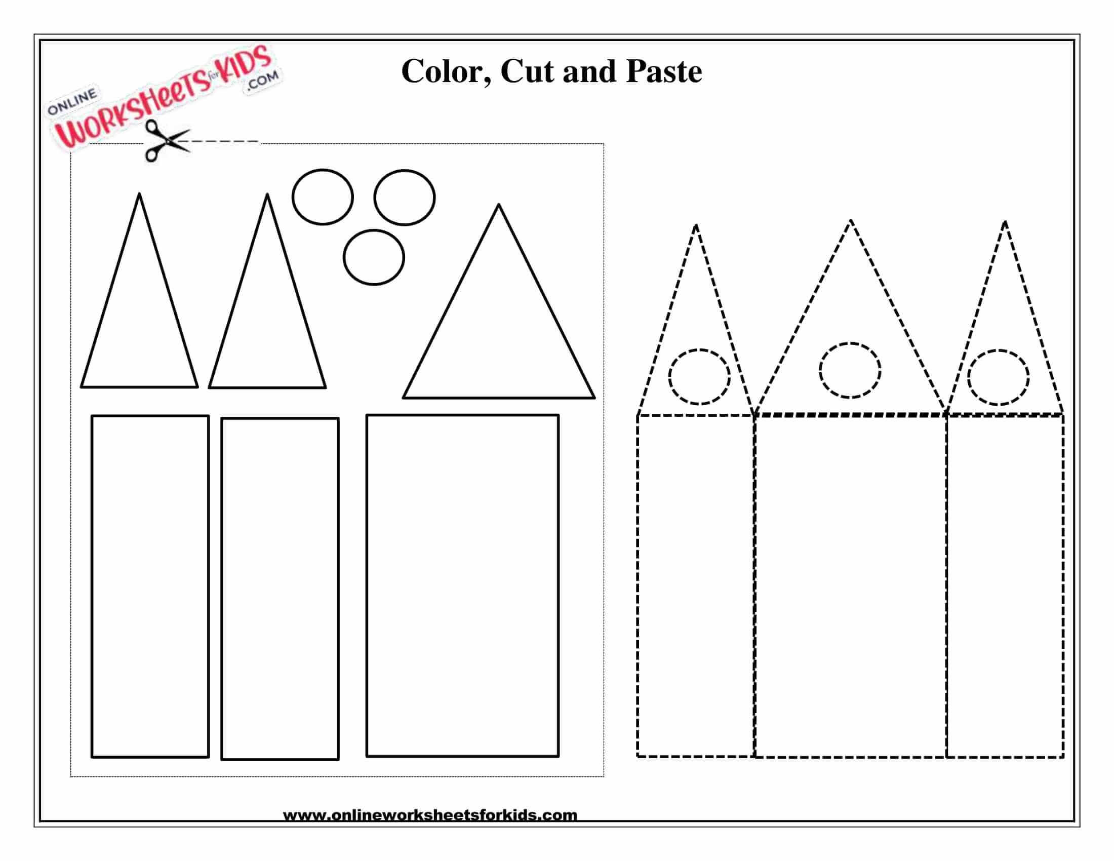 Cut And Paste Shapes Triangle And Rectangle