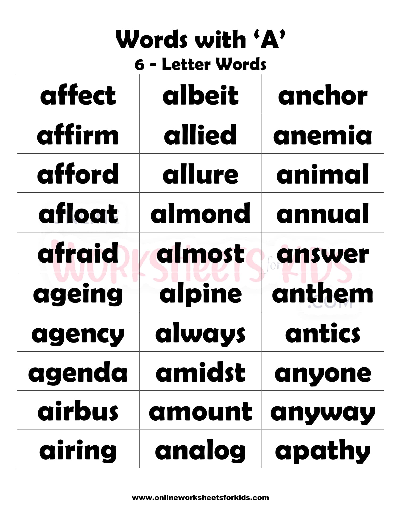 Six Letter Words That Start With Ele