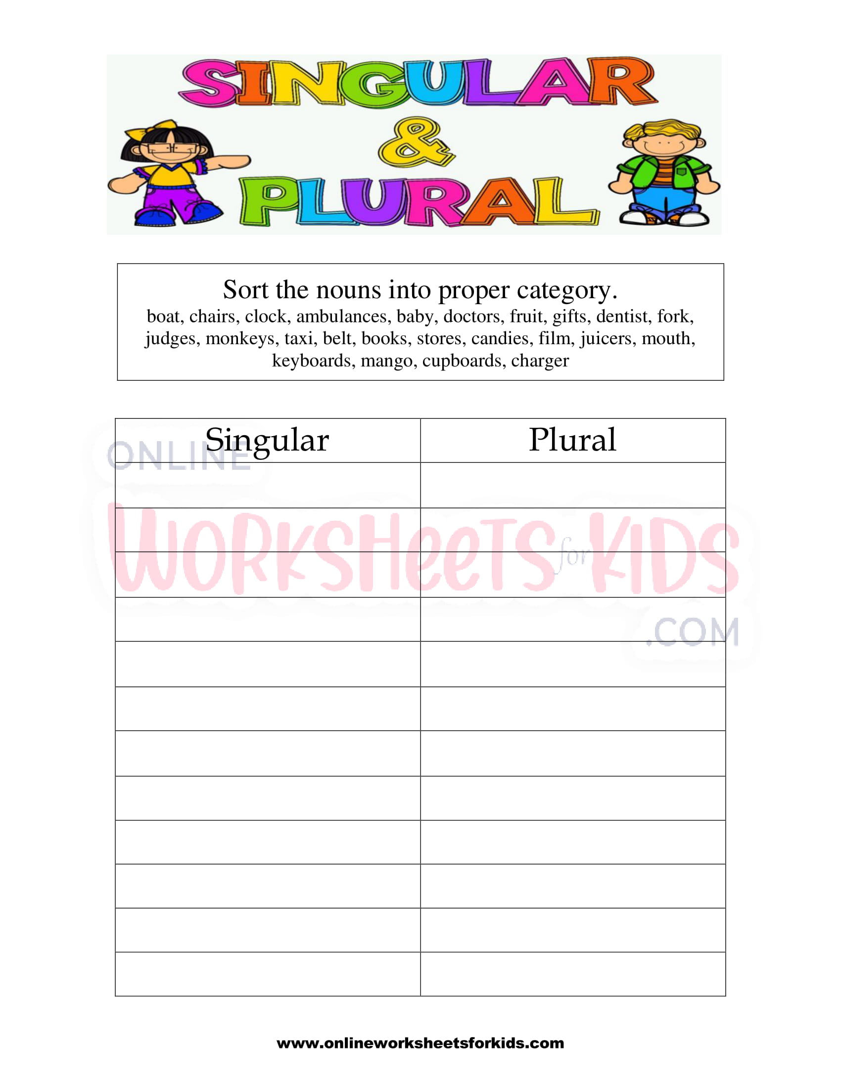 homework singular o plural