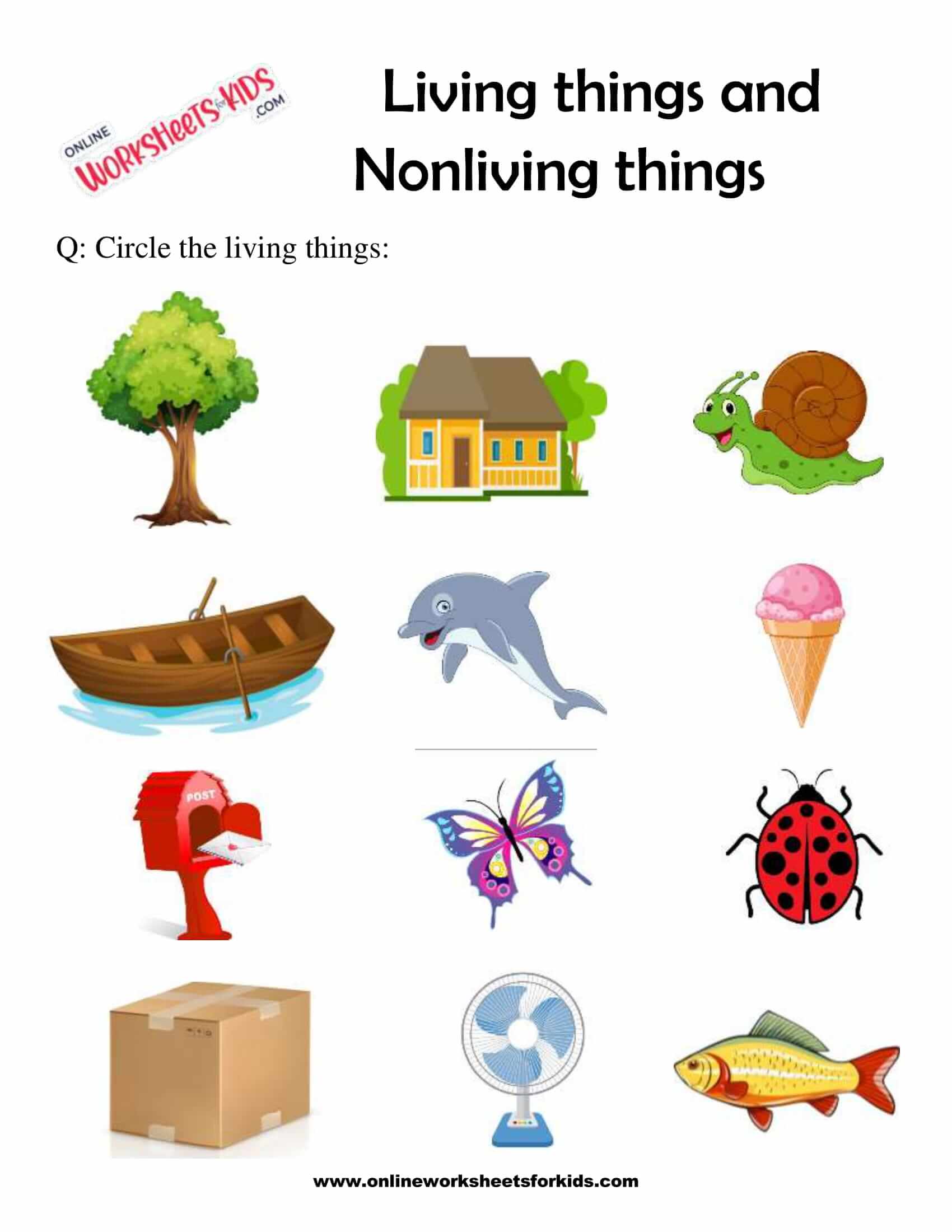 Free Printable Living And Nonliving Things Worksheets