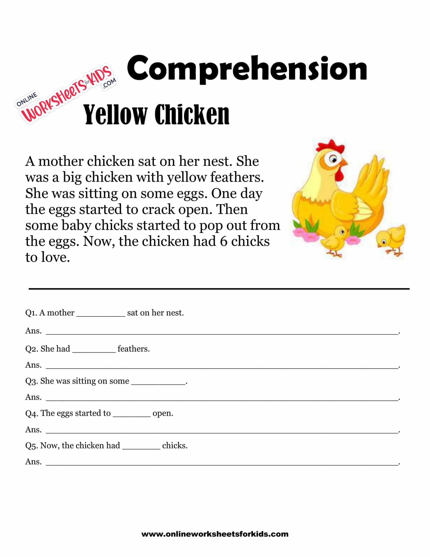 comprehension worksheets for grade 1 28