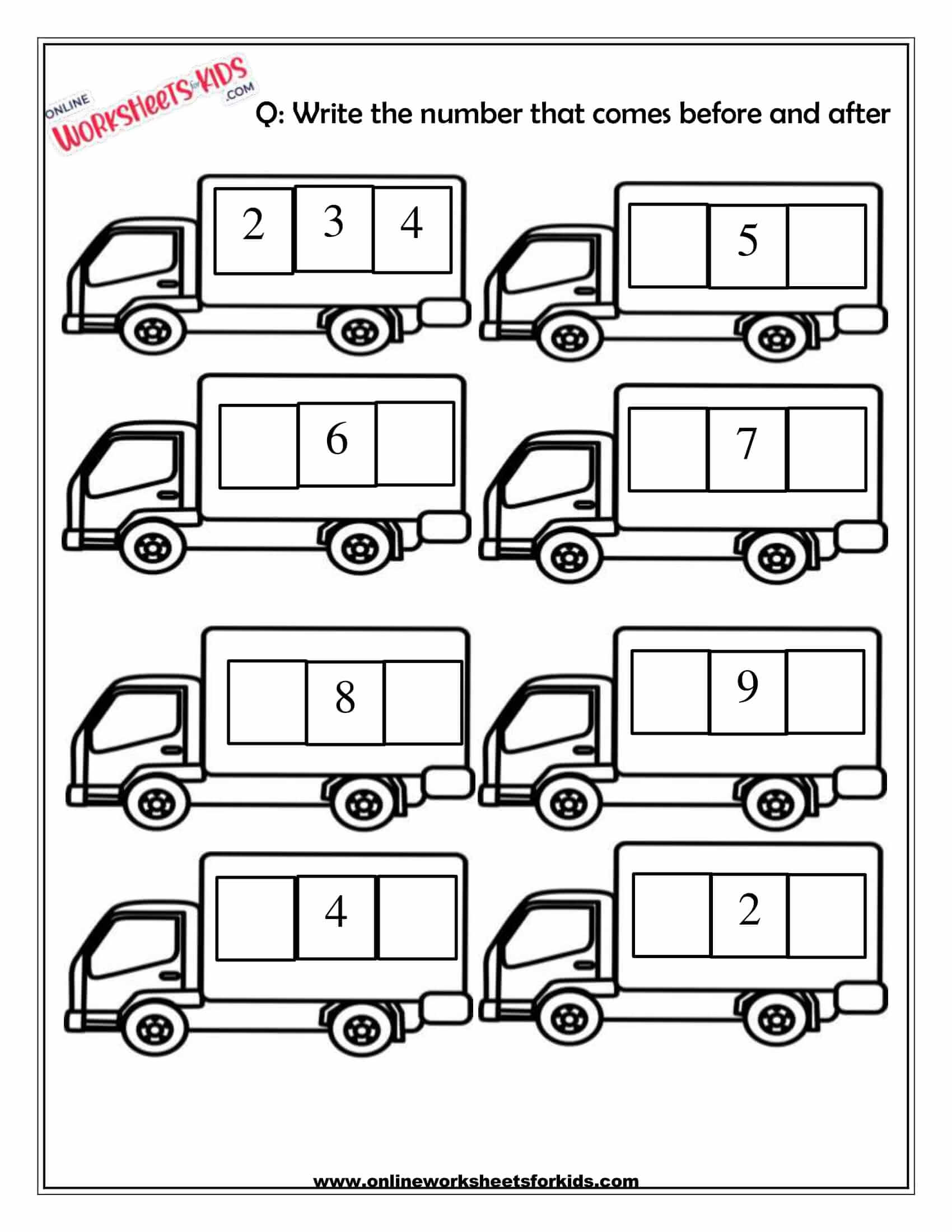 Numbers Before And After 5