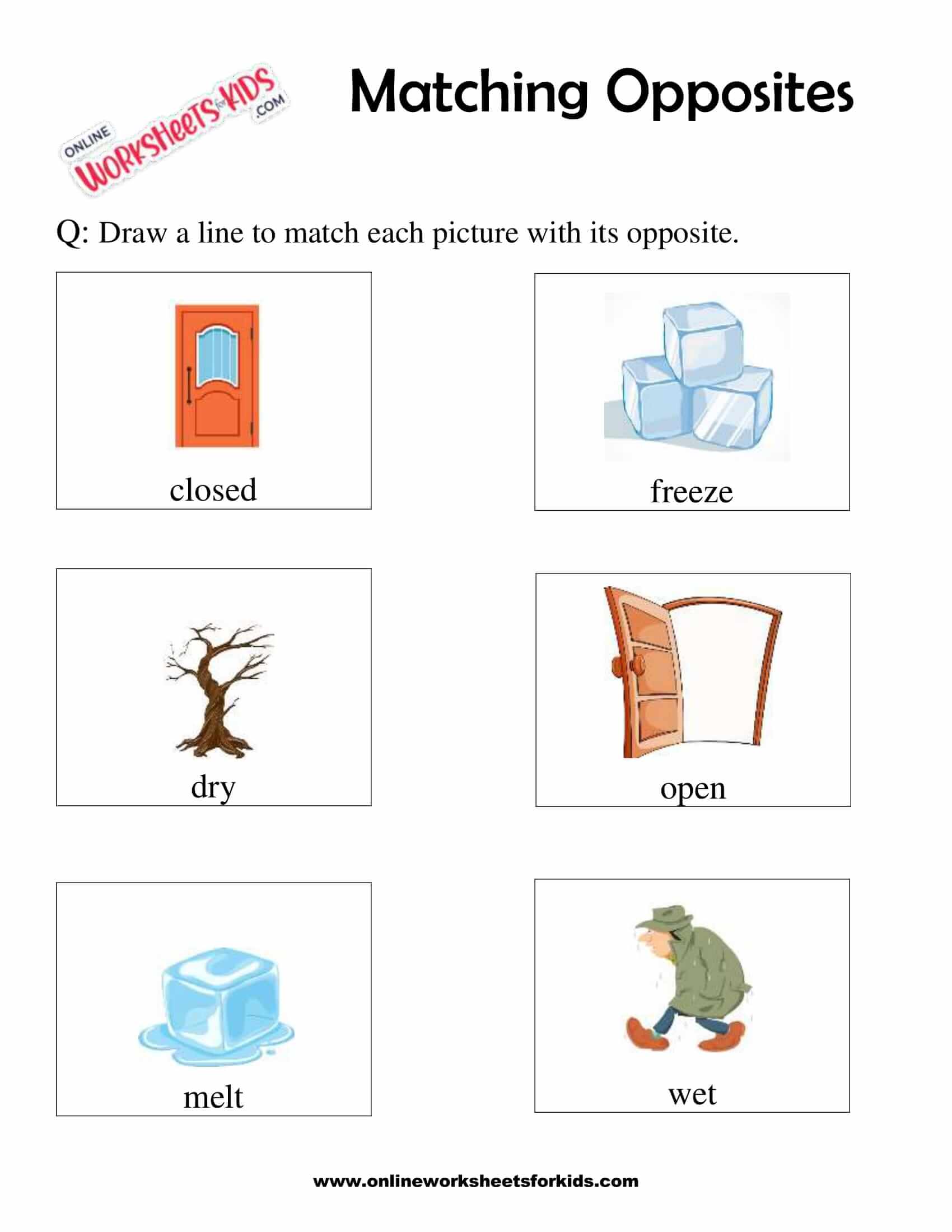 Connect The Two Objects That Are Opposites 1