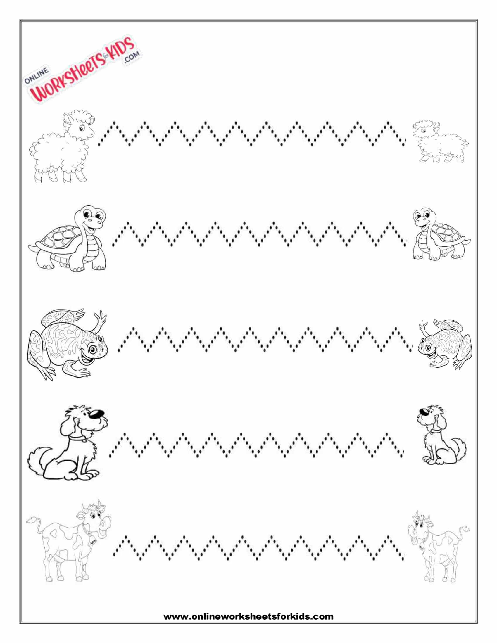 Zig Zag Line Tracing Worksheet 2