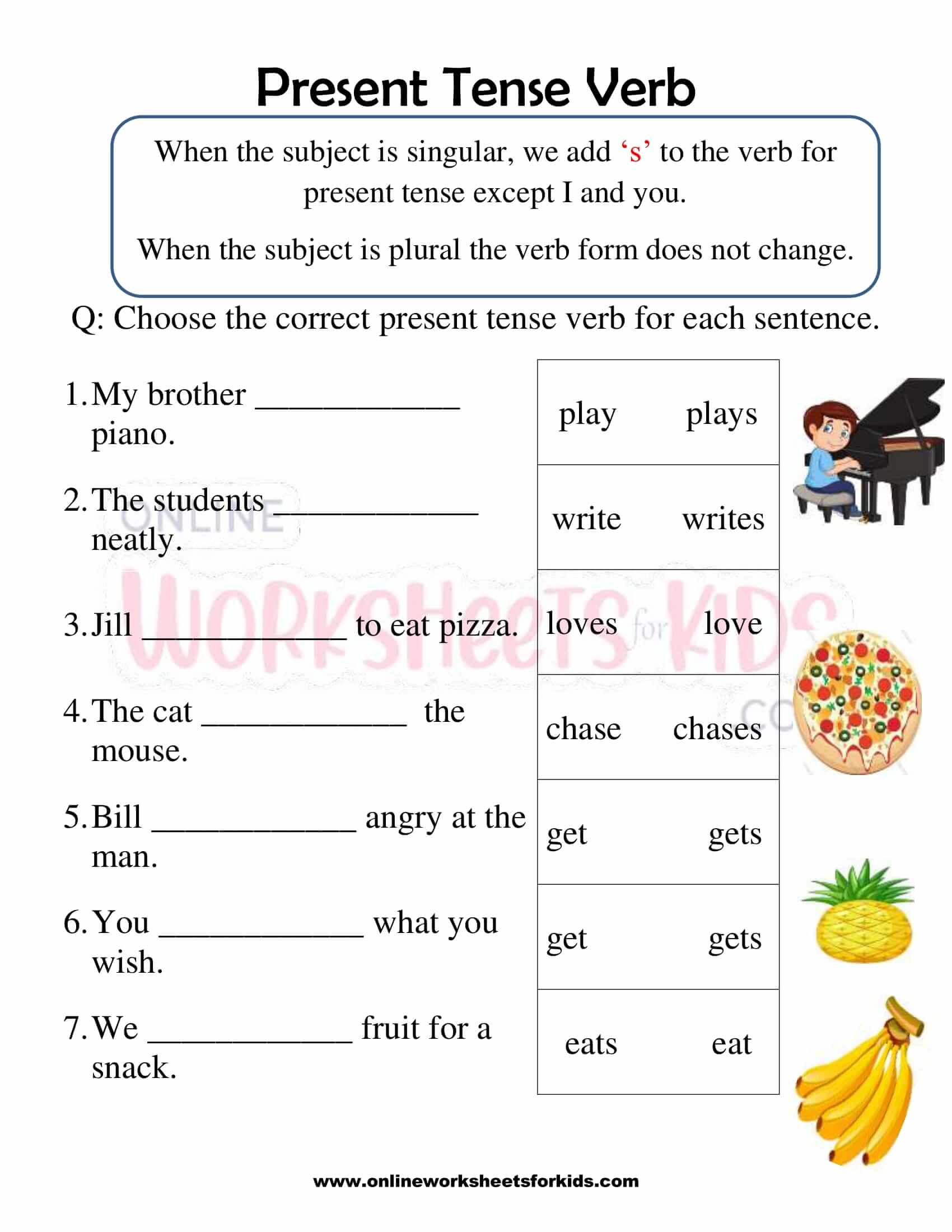 Free Present Tense Verb Worksheet 1st Grade, 42% OFF