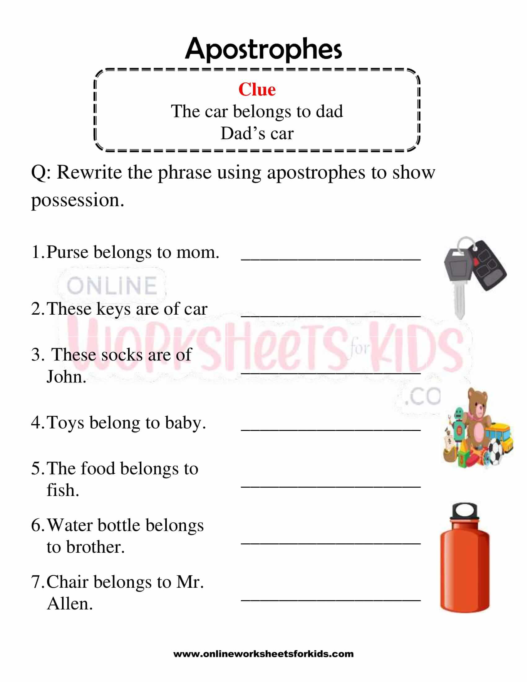 apostrophe worksheet for grade 1 4